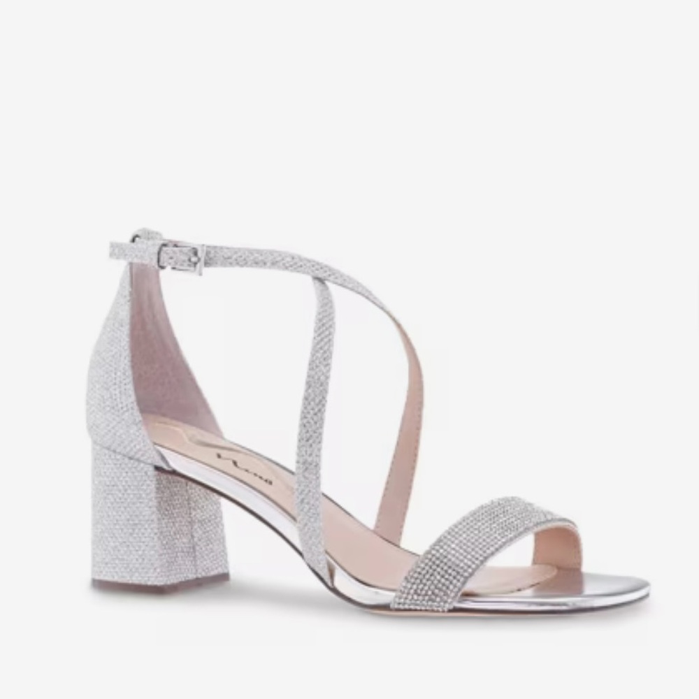 Nina Neville Silver Sandal 
Size 9 1/2
New with box